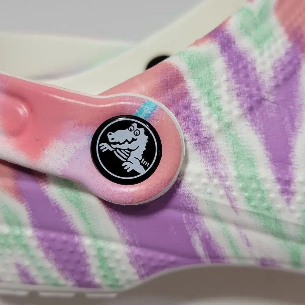 Crocs Clogs Jr Big Kid J6 Classic Tie Dye Multi Color Child 205451 Women 8 Men 6